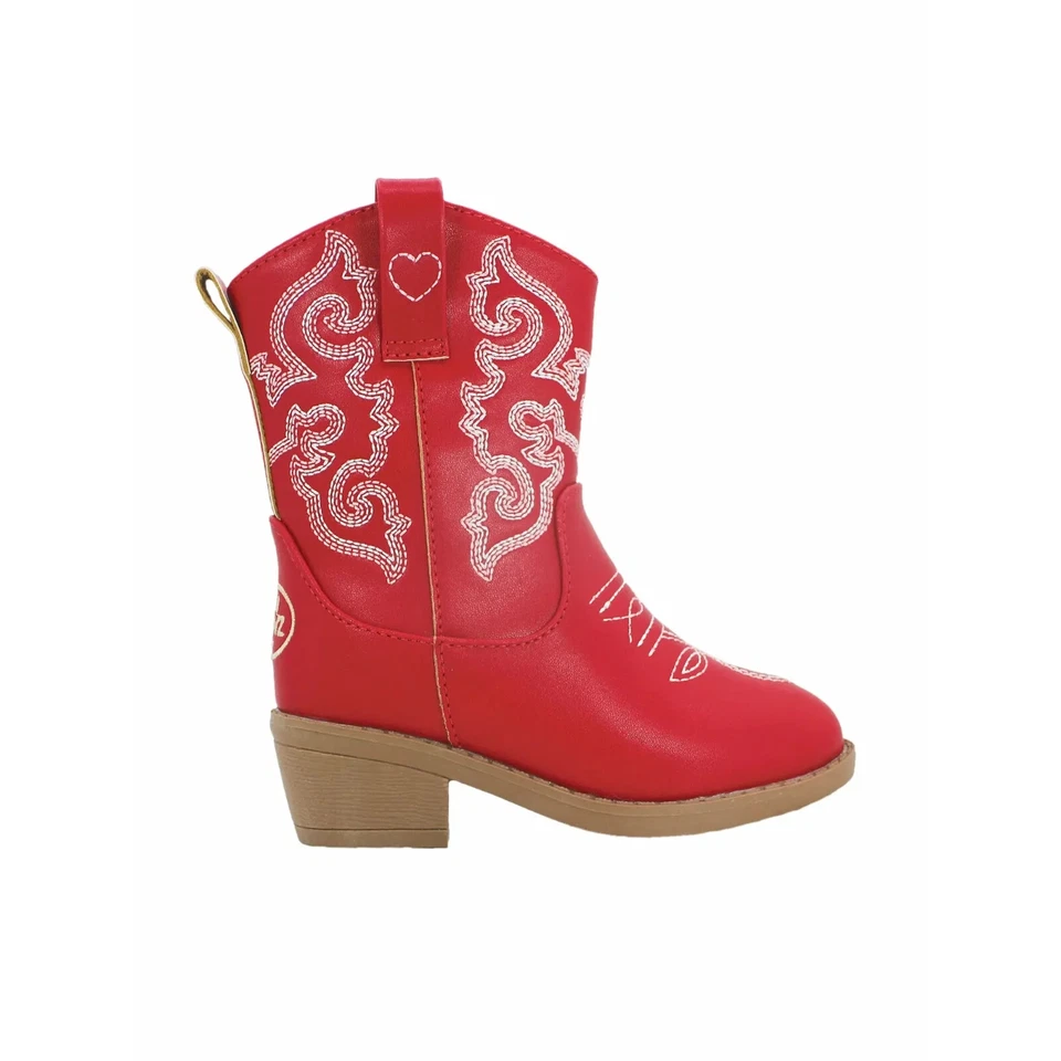 Botas de Vaquero para Niñas Pequeñas Talla 5 6 7 8 9 10 11 o 12 Imitación Cuero Pawz Foto 2 de 4