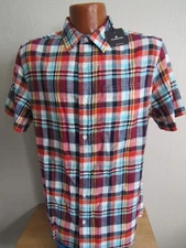 The Normal Brand Men's Medium NWT Red Plaid Short Sleeve Shirt New!