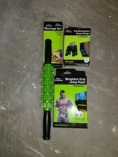 Lot - Pro Fitness Performance Hand Grips Massage Bar Weighted Grip Jump Rope NIB