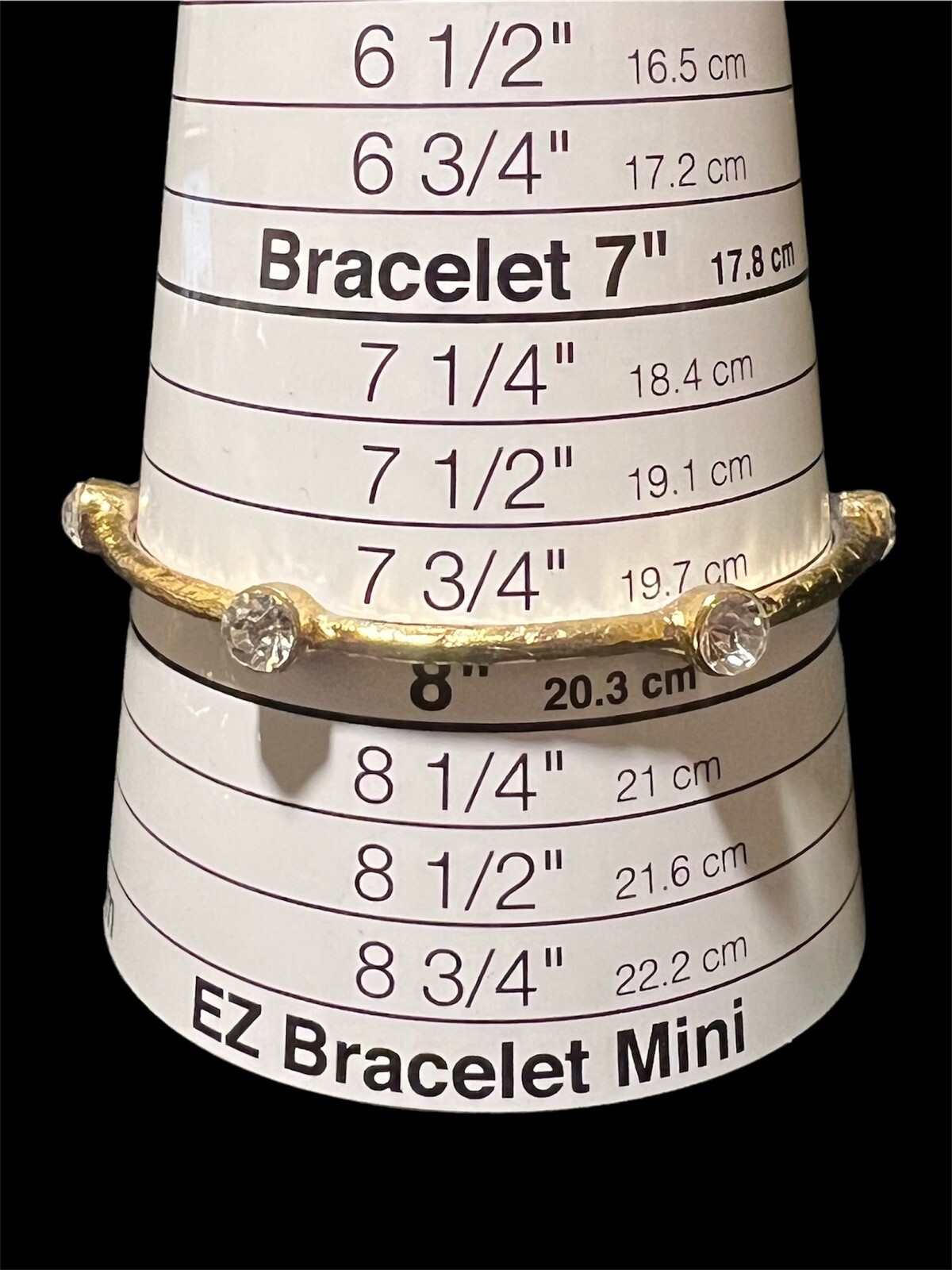 Textured Gold Tone Stackable Bangles With Rhinest… - image 10