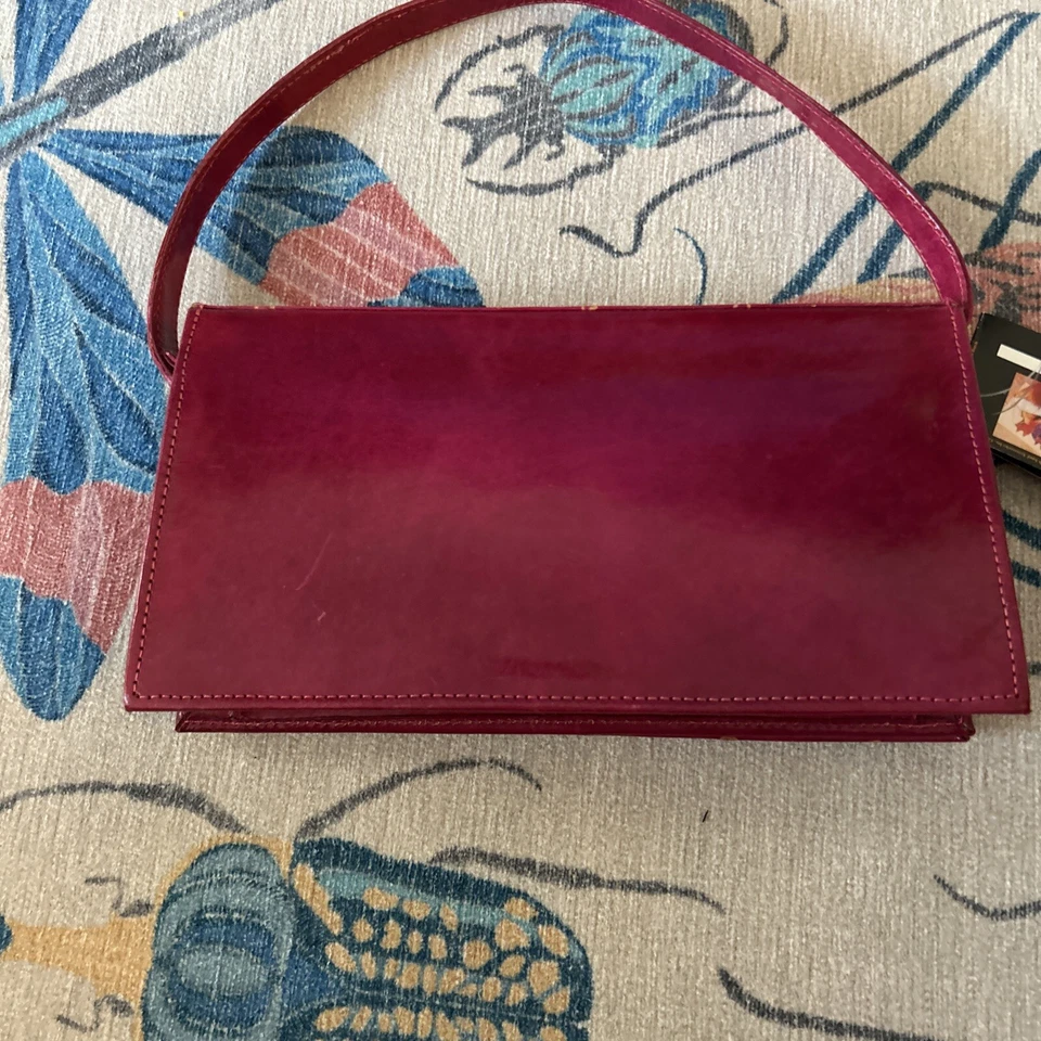 Bolso de Mano Laurel Burch Cuatro Gatos Cuero Rojo/Fuchia/Rosa De Colección *RARO* NUEVO CON ETIQUETAS Foto 4 de 4