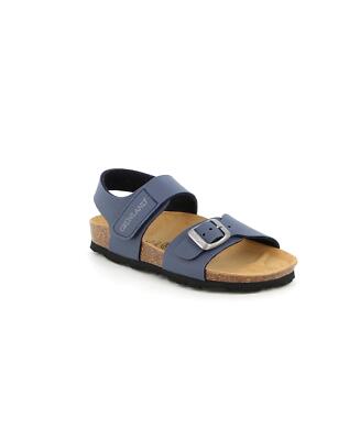 GRUNLAND JUNIOR Sandalo Bambino LUCE Blu-lime - Modello SB0234 Con Chiusura A Strappo E Fibbia, Taglia 33