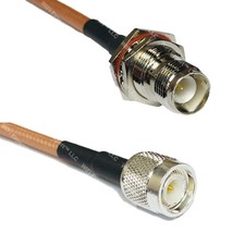 RG400 RP-TNC FEMALE BULKHEAD to TNC MALE RF Cable FAST-SHIP LOT