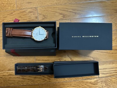 Daniel Wellington Dapper Rose Gold Stainless Steel Case with Brown Leather...
