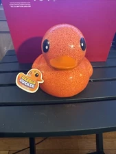 Orange JUMBO Dazzle Ducki Rubber Duck Collectible Glitter Large Sparkle Duck NWT