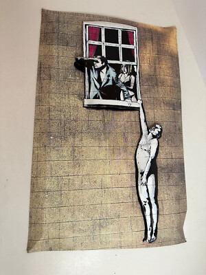 3D Artwork ''Well Hung Lover'' by Banksy recreated with 3D cutouts 11'' x 17''