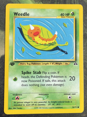 1st Edition Weedle 70/75 - Neo Discovery - Near Mint
