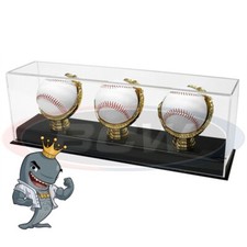 BCW Acrylic Gold Glove Triple Black Base Baseball Display FREE SHIP