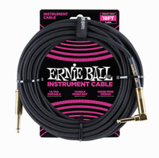 Ernie Ball - P06086 Braided Instrument Cable 18 Ft. BLACK