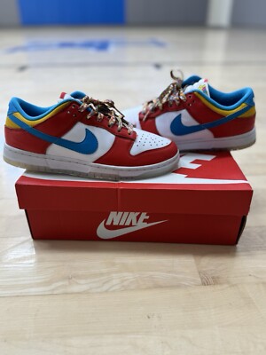 Size 7.5 - Nike Dunk Low x LeBron James x Fruity Pebbles Red