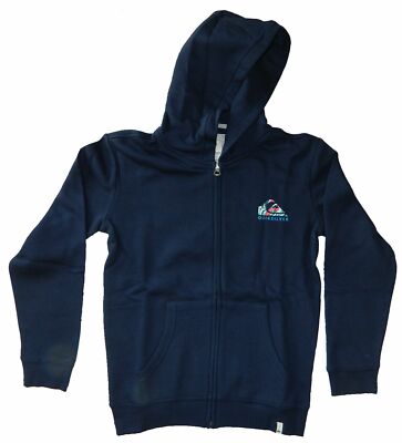 Quiksilver Boy's Swell Vision Hoodie Sweater Full Zipper Navy Size