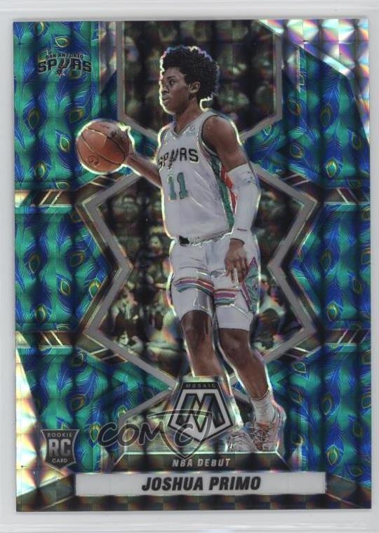 2021-22 Panini Mosaic NBA Debut Choice Peacock Prizm Joshua Primo #275 Rookie RC