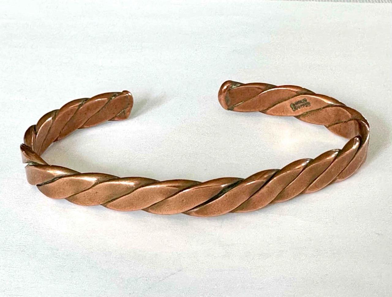 Vintage Maker Marked Solid Copper 'S' Link Design… - image 4