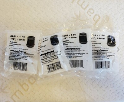 4x Shepherd 3201 BLACK Rubber ( 1/2  / 13mm ) Leg Cane Caps Tips Floor Protector