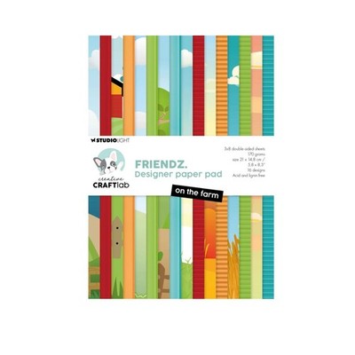 Creative Craft Lab - On The Farm Friendz Design Papier Block - 24 Blatt 170 g/m² NEU