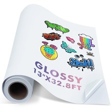 Koala Printable Vinyl Sticker Paper Roll for Inkjet Printers, 13 inch x 32.8 ft