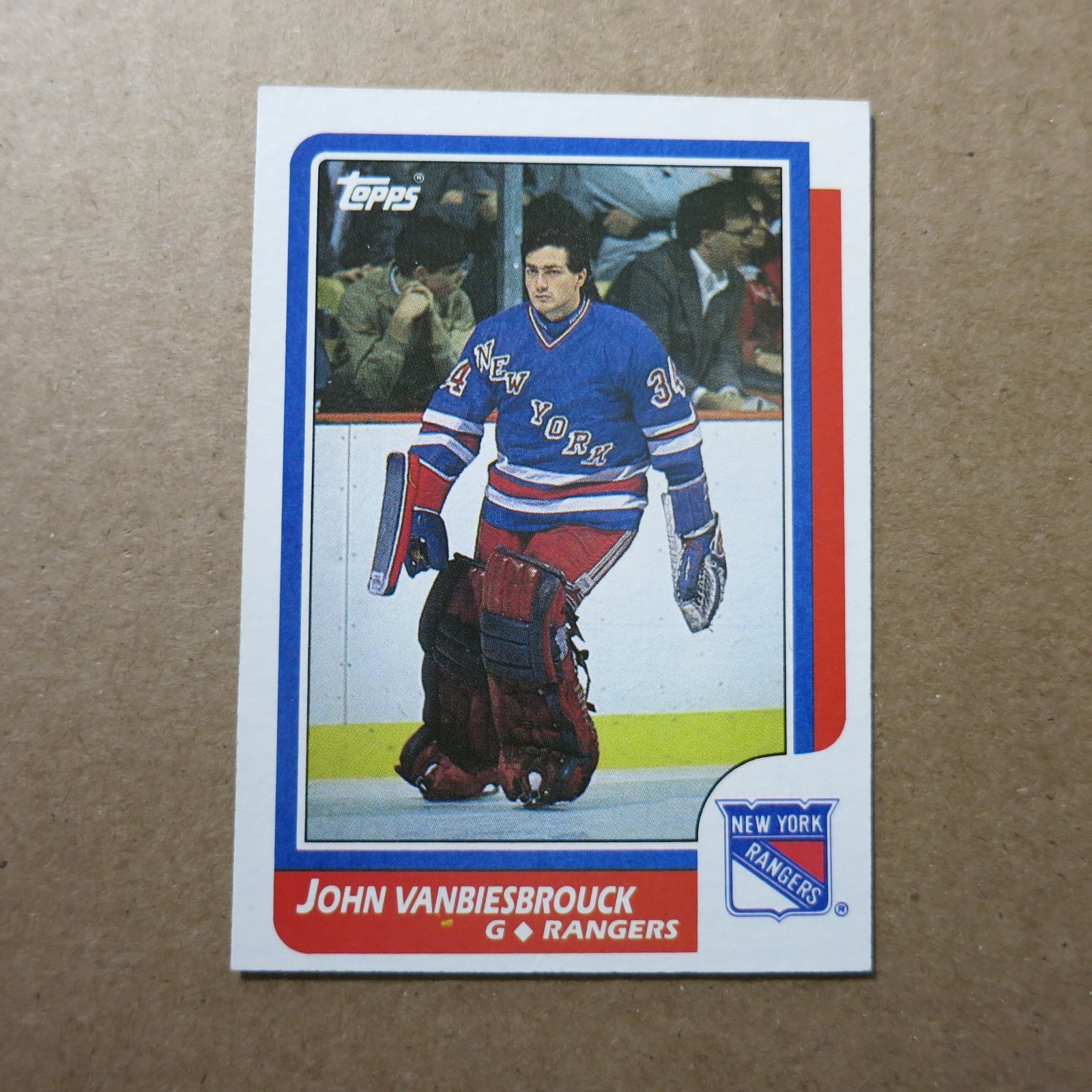 John Vanbiesbrouck RC 1986-87 Topps #9 New York Rangers NM+