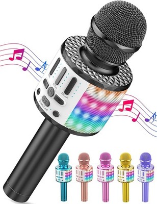 Bluetooth Mikrofon LED KTV Tragbar Kinder Party Gerät