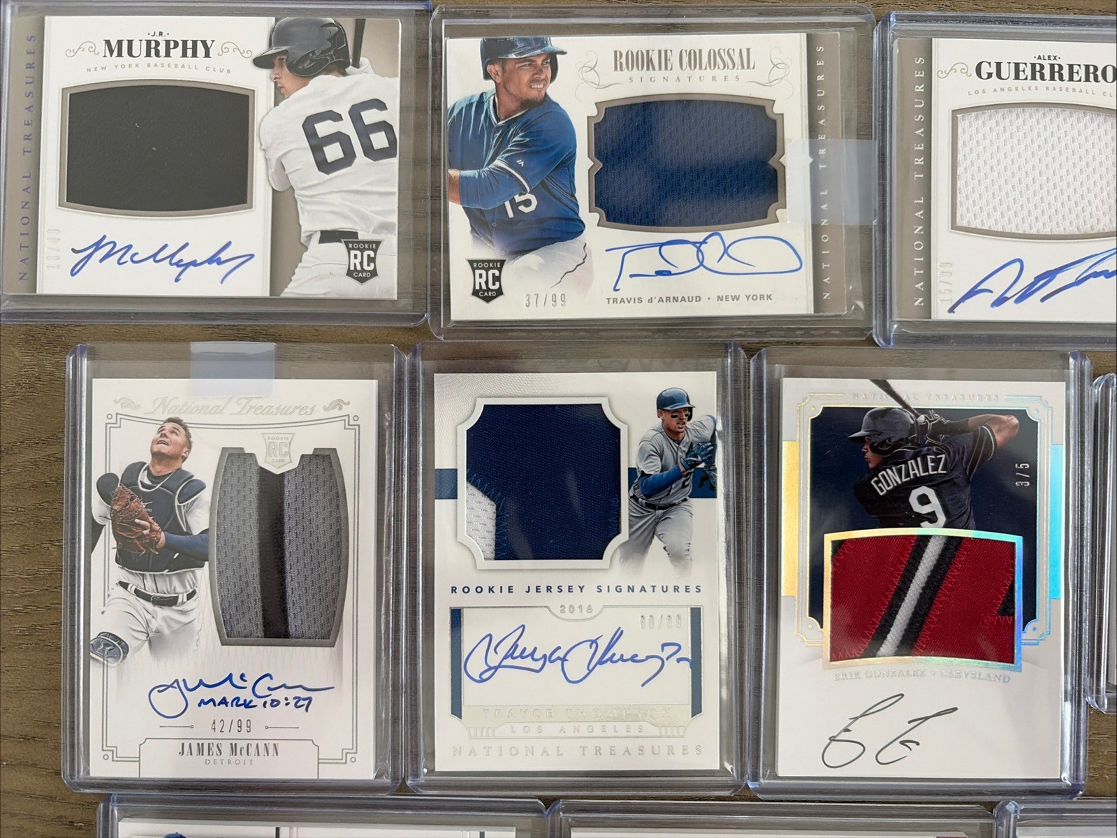 National Treasures Baseball Rookie Lot (10) 2014-2019 #/99 /49/5 GU Auto Relic view 2