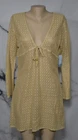 ST. JOHN'S BAY NEW NWT Tan Mesh Swim Cover Up Large Drawstring Waist Long Sleeve