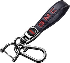 Leather Car Keychain Set for GMC Men and Women Family Present Keychain Key Ring