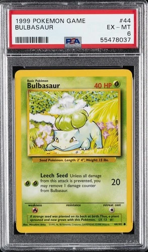 1999 POKEMON GAME #44 BULBASAUR PSA 6