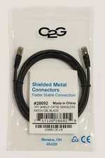 C2G 7ft Shielded Cat5e Ethernet Cable Black Metal RJ45 Gold Contacts LAN