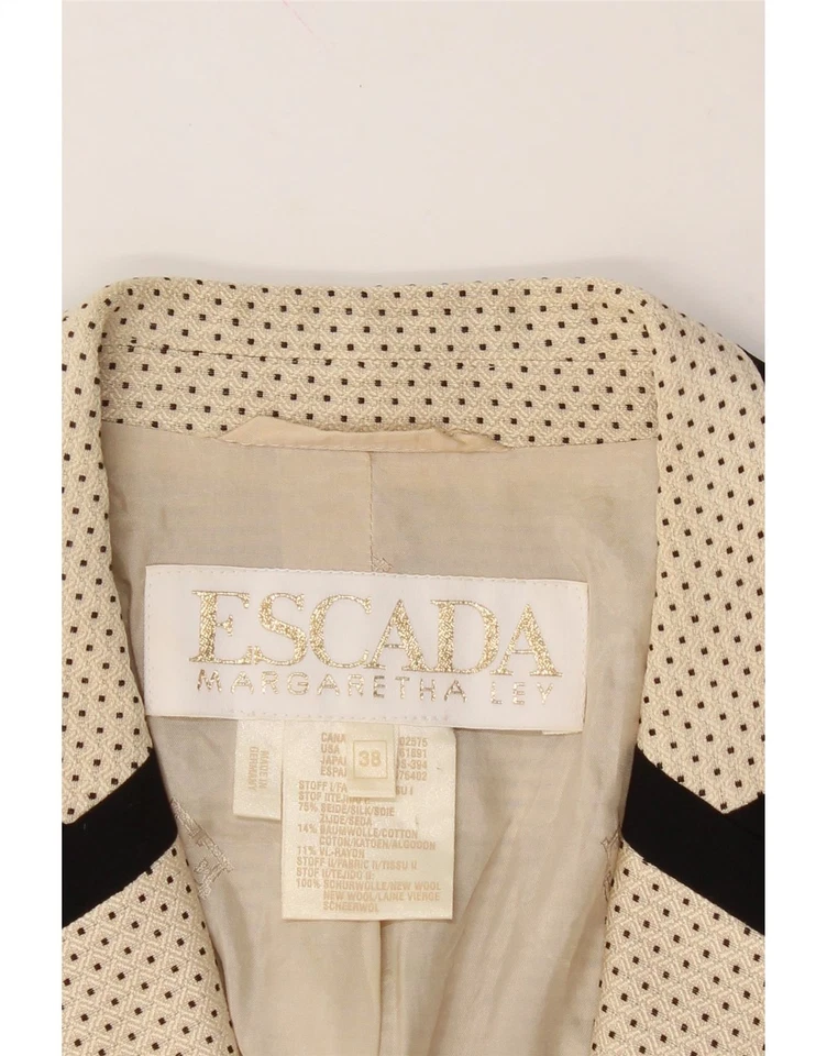 Chaqueta Blazer ESCADA Mujer by Margaretha Ley EU 38 Mediana Beige Manchado BO06 Foto 3 de 3