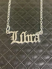 Silver Stainless Steel Zodiac LIBRA Sign Pendant Jewelry + 18" Chain Necklace