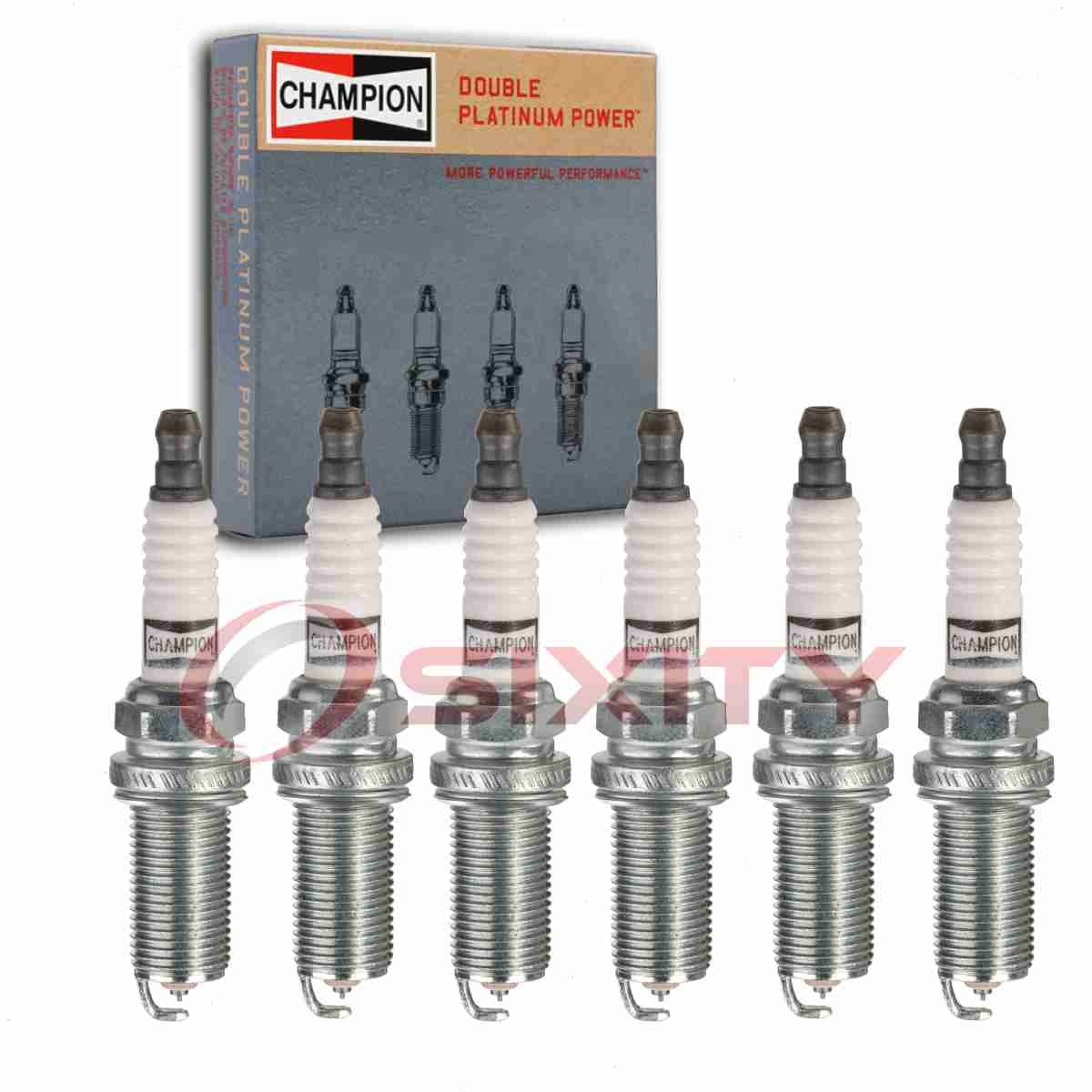 6 pc Champion Double Platinum Spark Plugs for 2002-2004 Infiniti I35 3.5L V6 mv