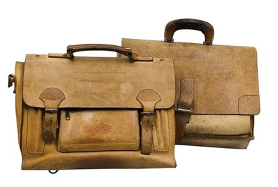 Vintage Ledertaschen Set Bree Echtleder Aktentasche Lehrertasche Umhängetasche - Bild 1 von 4