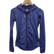 Reebok Blue Full Zip Performance Hoodie Womens XS Lightweight Activewear Jacket