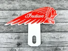 VINTAGE INDIAN MOTORCYCLE GASOLINE GAS SALES & SERVICE PORCELAIN TOPPER OIL SIGN