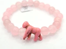 Fahlo Pink Quartz Gorilla Beaded Bracelet *No Card*