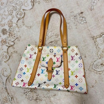Original LOUIS VUITTON Monogram Multicolor Aurelia MM Blanc M40094 Gebraucht LV