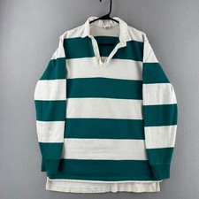 Vintage 80s GAP Rugby Shirt Mens XL Green Cotton Polo Made in USA Long Sleeve