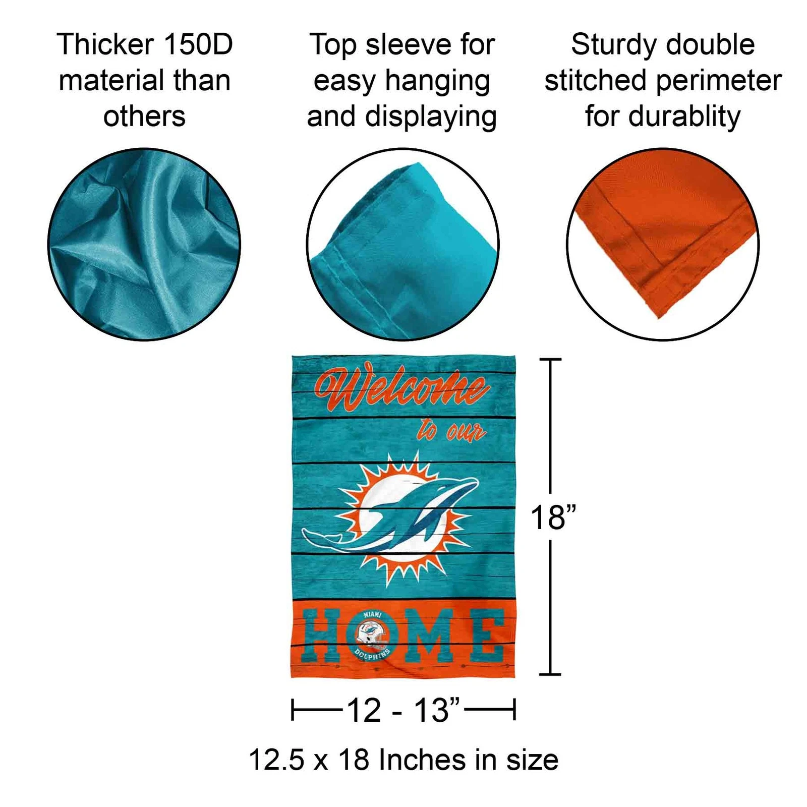 Miami Dolphins Welcome Home Decorative Garden Yard Banner Flag