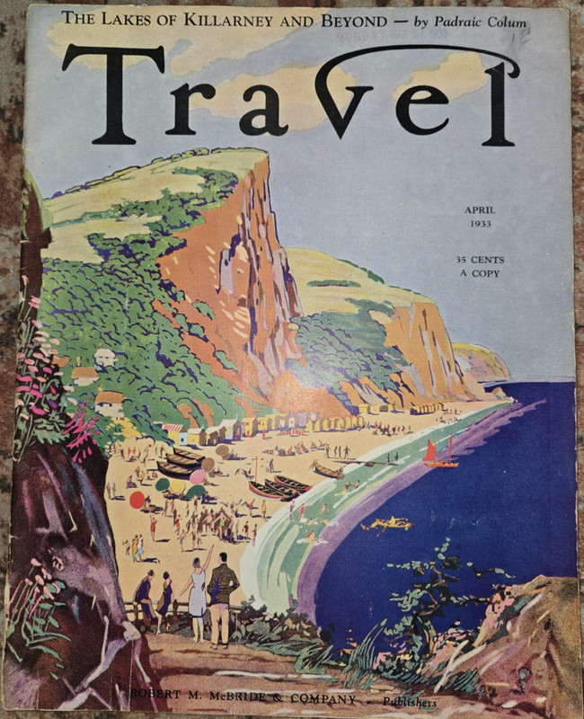 April 1933 TRAVEL Magazine w/ Art Deco Cover & Great Advertisements