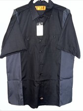 Dickies Men's Industrial Color Block Short-Sleeve Work Shirt Black/gray NWT XLT