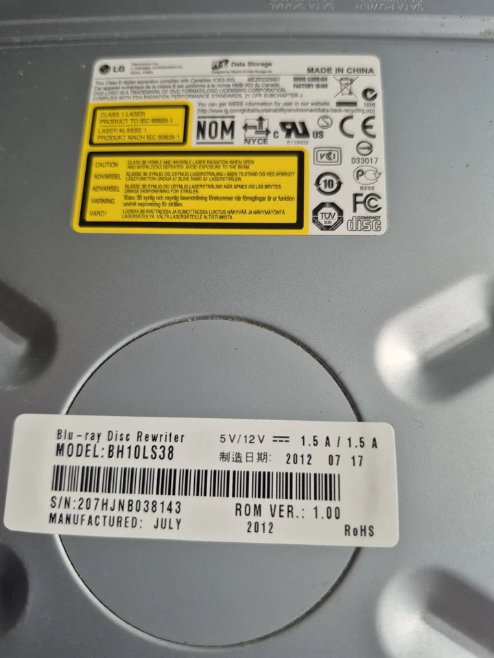 LG BH10LS38 Internal Blu-Ray Rewriter Reader Burner Optical Drive BD-RW DVD CD - Image 3 of 4