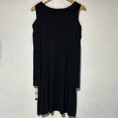 AGB Black Shirt Dress Cold Shoulder Large NWT $69 Womens Dress | eBay