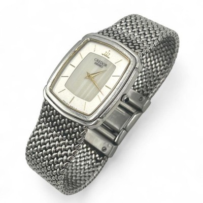 Seiko Credor 5A74-3D20 Herrenuhr silber Batterie ersetzt gebraucht Vintage