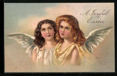 Ansichtskarte Osterengel wünschen A Joyful Easter 
