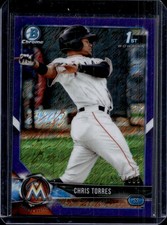 2018 Bowman Chrome Chris Torres Prospects Purple Shimmer Refractor #/655 Marlins