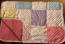 CIRCO target Plush Baby Blanket Lovey Color Block Pink Blue Minky Squares Sherpa