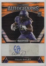 2024 Panini Prizm Draft Picks Orange Pulsar 48/49 Emani Bailey Auto 14h3