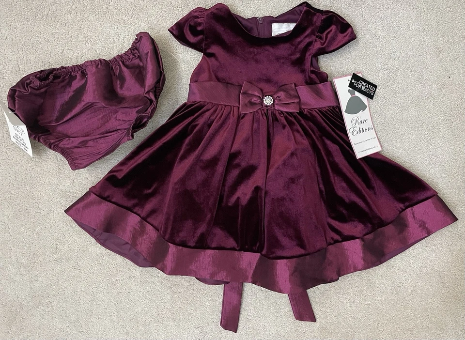 NWT's Rare Editions 18M Burgundy Special Occasion Dress - Image 3 of 4