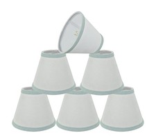 Aspen Creative 32044-6A Empire Clip-On Chandelier Lamp Shade White 3in 6 PK