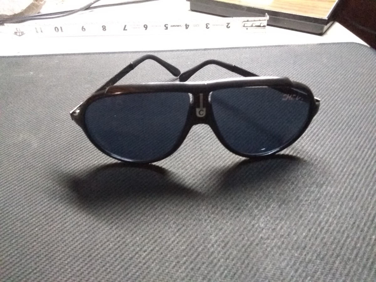 Vintage 80s Carrera Aviator Black Frame Chevy /Sports logo  display picture 2