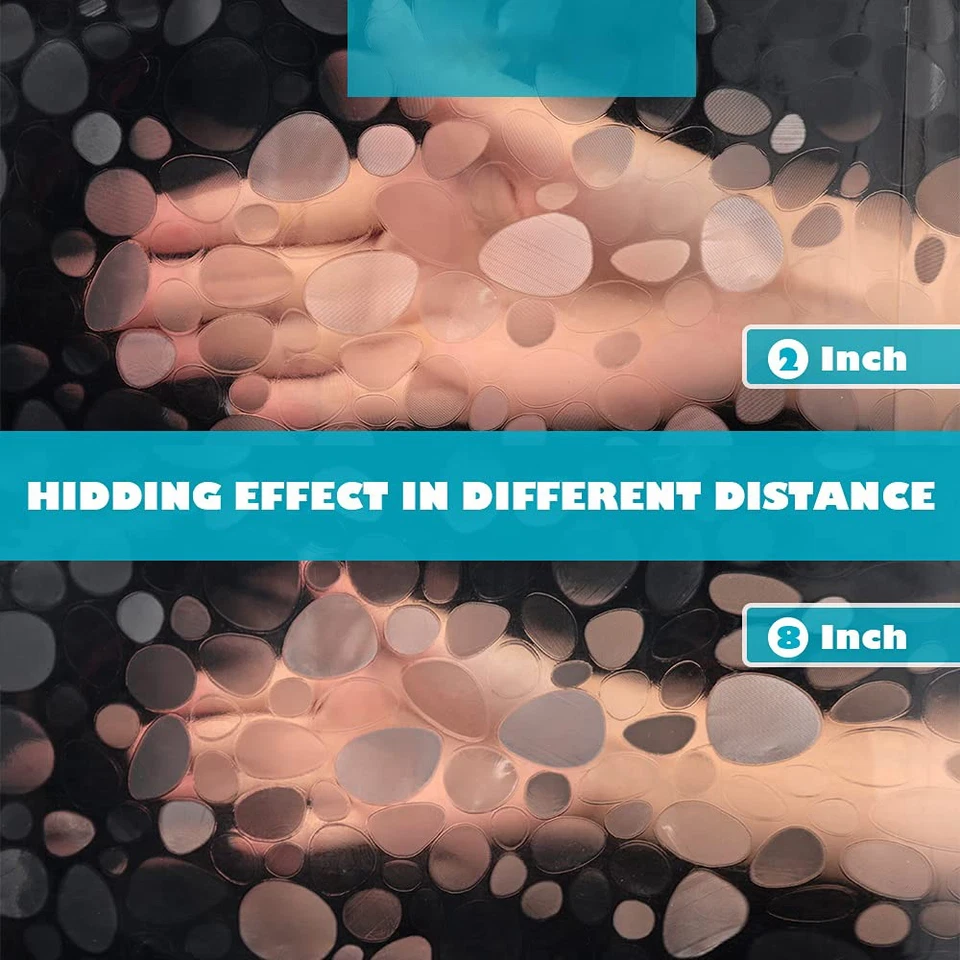 Revestimiento de cortina de ducha EVA transparente 72x72 pulgadas textura de guijarros, plástico ligero Foto 4 de 4